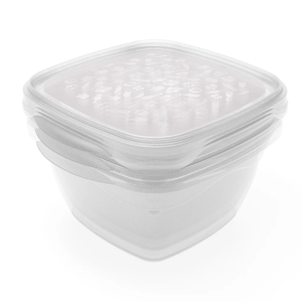 Conjunto de 3 herméticos FreshCool de Practiline 1300ml transparentes