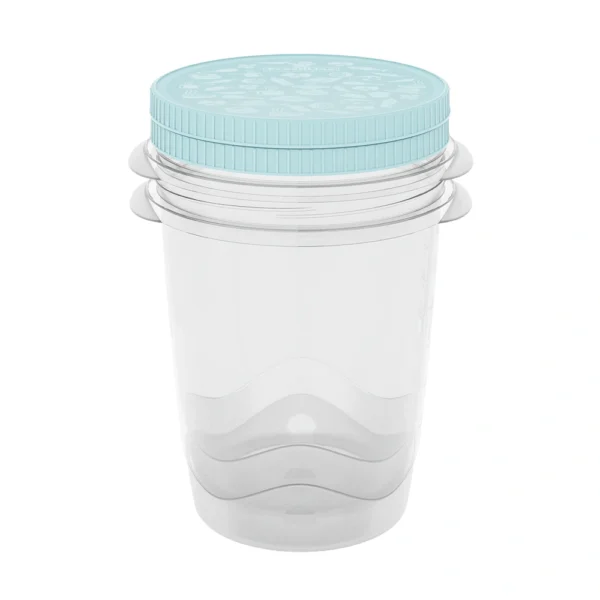 Conjunto de 2 Herméticos con rosca FreshCool de Practiline redondos Artic Blue 1000 ml