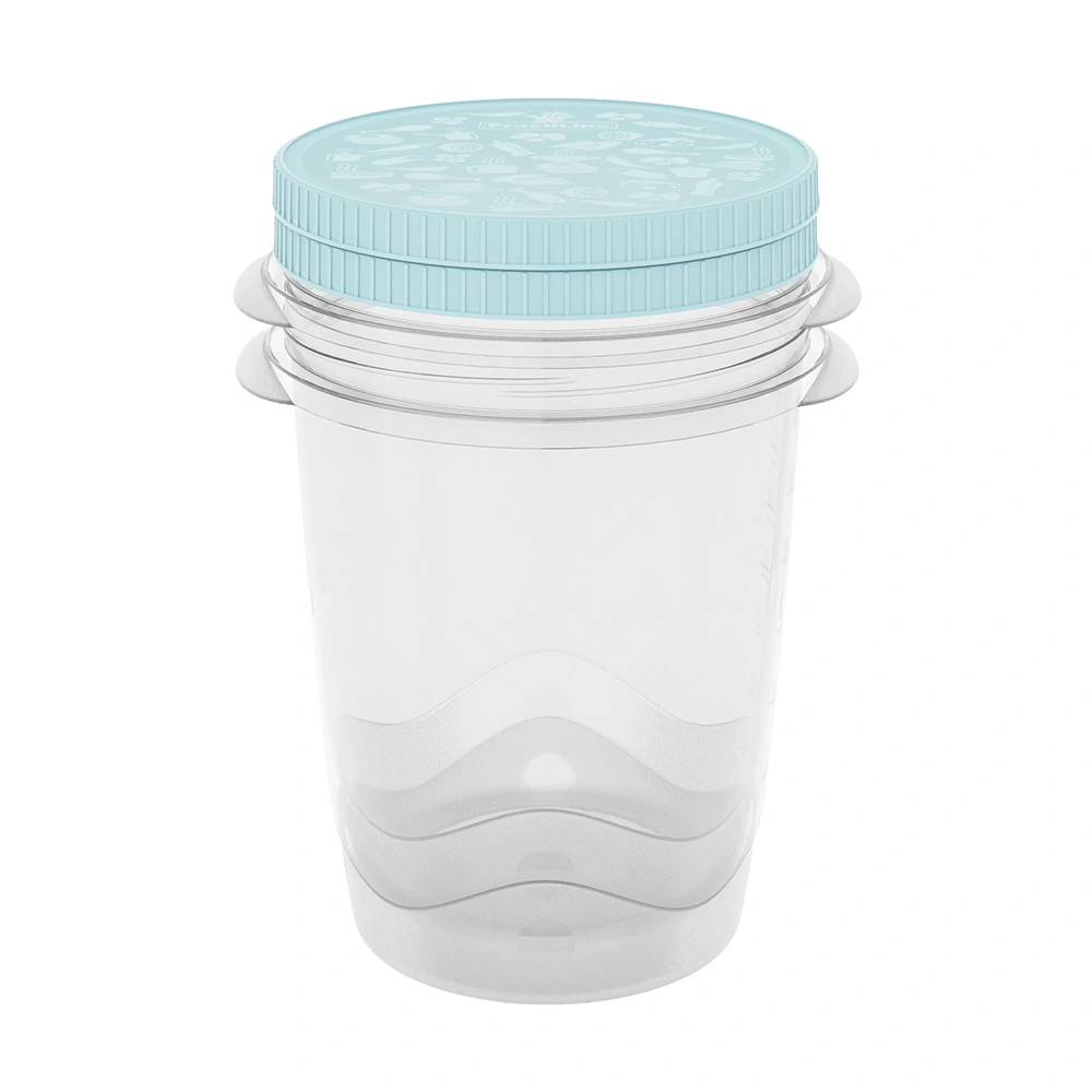 Conjunto de 2 Herméticos con rosca FreshCool de Practiline redondos Artic Blue 1000 ml