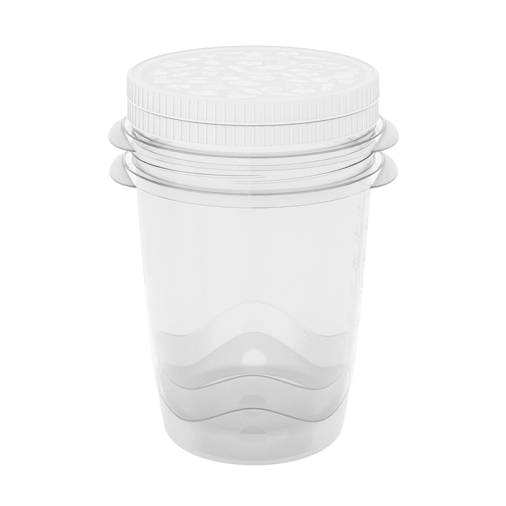 Conjunto de 2 Herméticos con rosca FreshCool de Practiline redondos Brancos 1000 ml