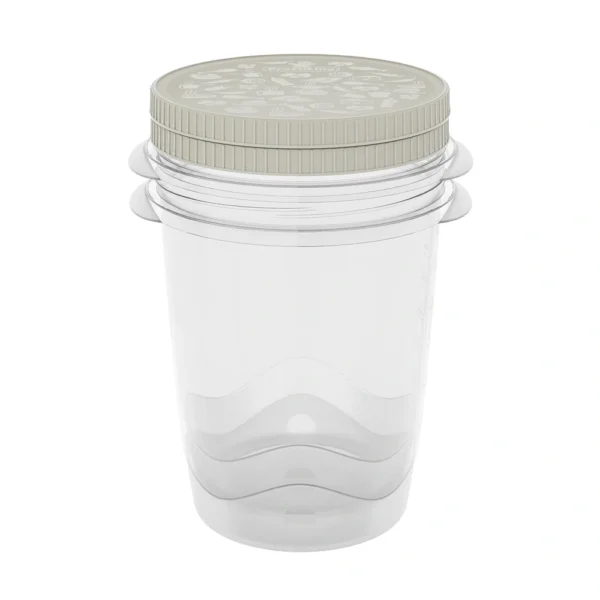 Conjunto de 2 Herméticos con rosca FreshCool de Practiline redondos Taupe Gray 1000 ml