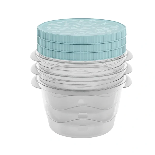 Conjunto de 3 Herméticos con rosca FreshCool de Practiline redondos Artic Blue 550ml