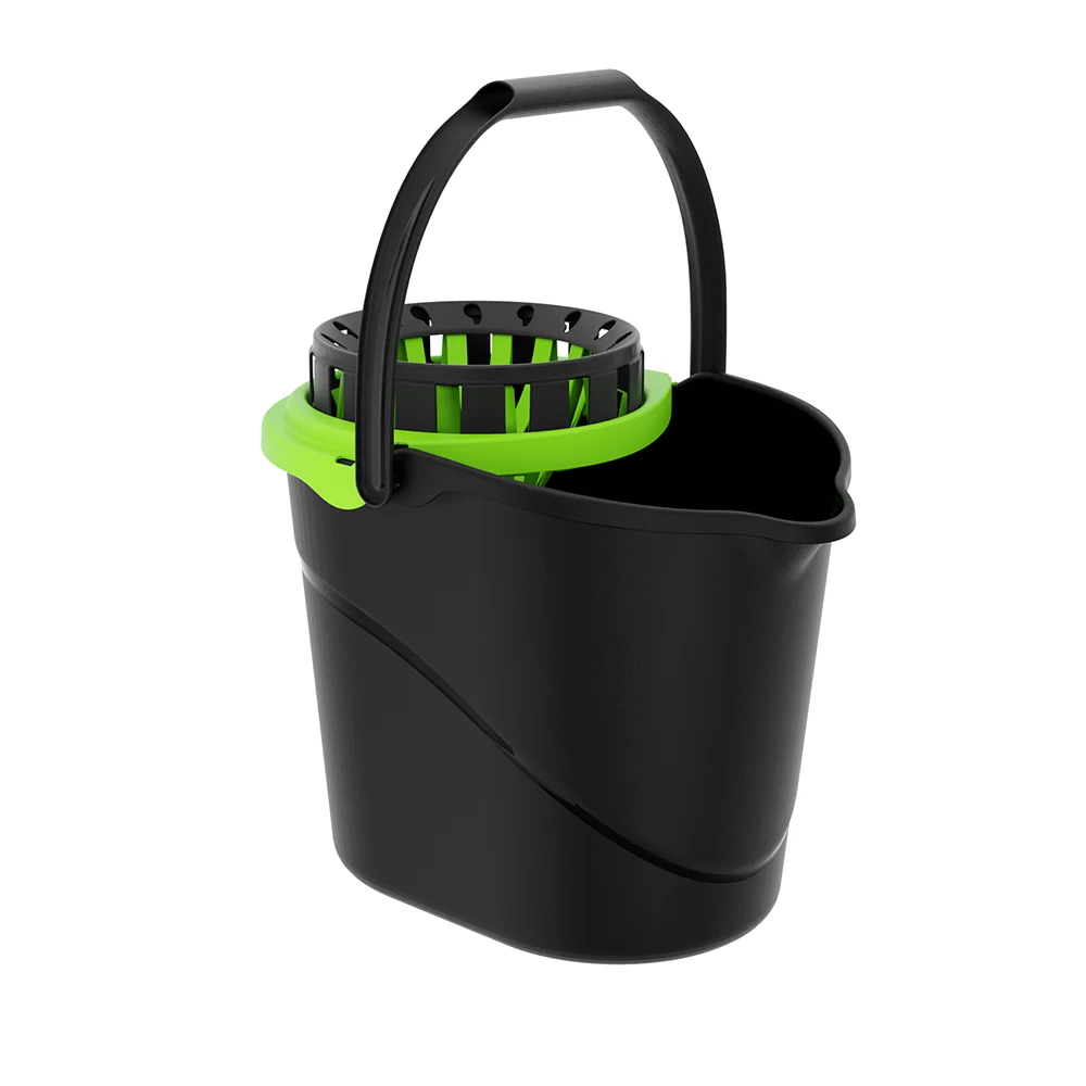 Balde EasyDrip Practiline Preto com Espremedor Verde Lima