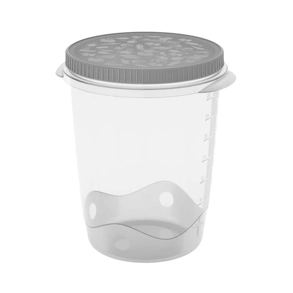 Pote hermético com rosca FreshCool Practiline redondo Cinza 1000 ml