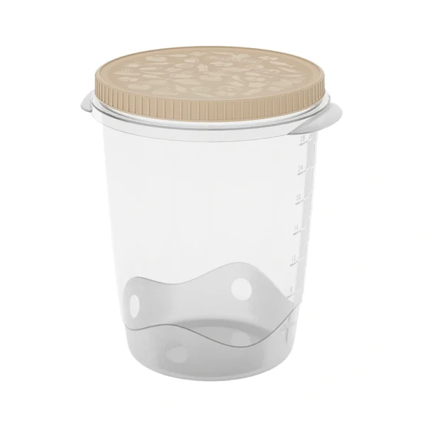 Hermético con rosca FreshCool de Practiline redondo Latte Beige 1000 ml