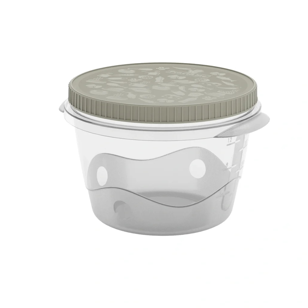 Pote hermético com rosca FreshCool Practiline redondo Taupe 550ml