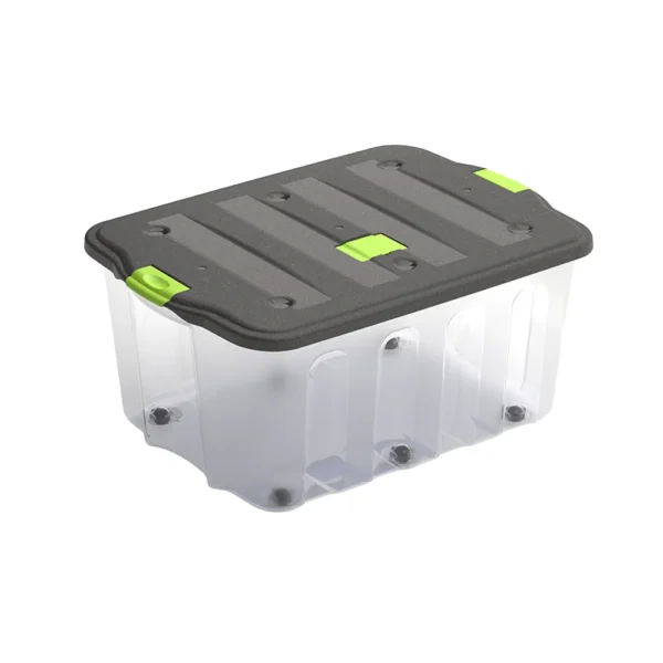 Caixa plástica transparente com tampa Practiline BigBox 110 Lt Antracita