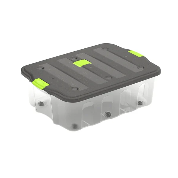 Caixa plástica transparente com tampa Practiline BigBox 78 Lt Antracita