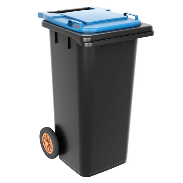 Contentor BioLogic 120 Litros de Practiline preto e azul com rodas
