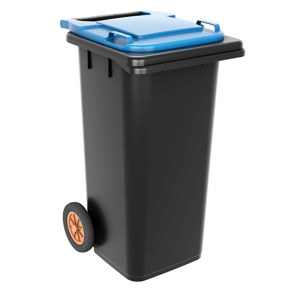 Contentor BioLogic 120 Litros de Practiline preto e azul com rodas