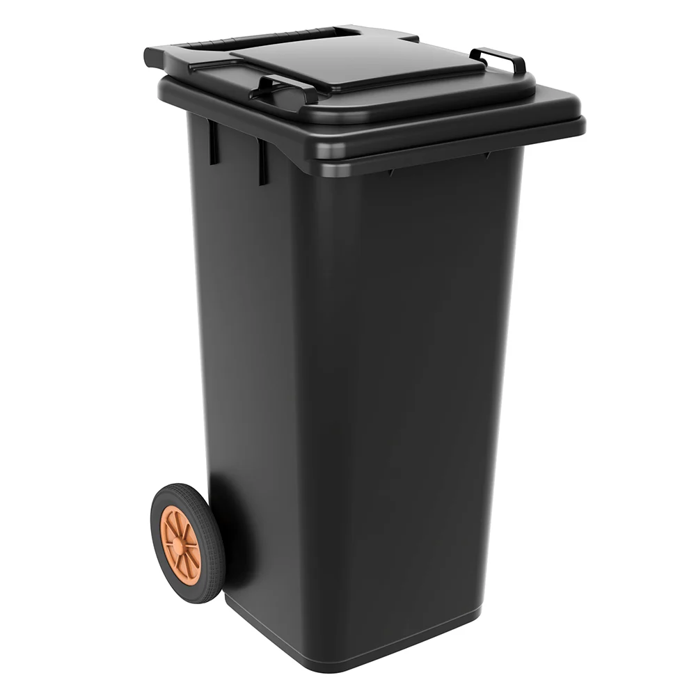 Contentor BioLogic 120 Litros de Practiline preto e preto com rodas