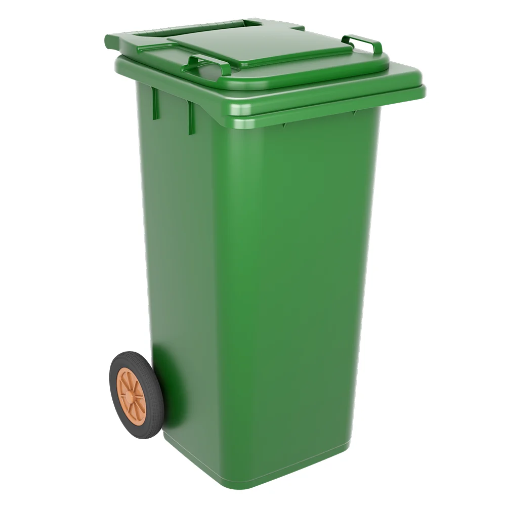 Contentor BioLogic 120 Litros de Practiline verde e verde com rodas