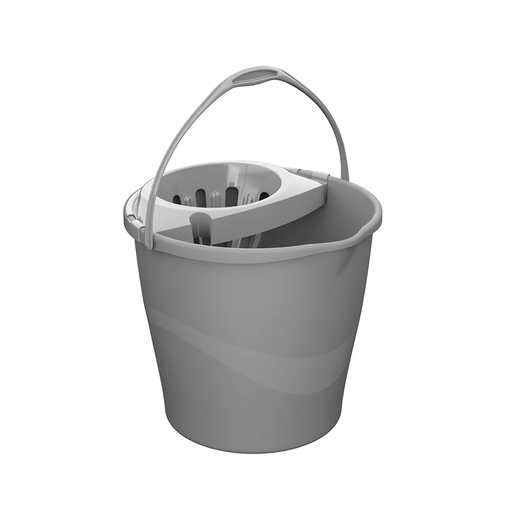 Balde RoundDrip Practiline Cinza com espremedor Cinza