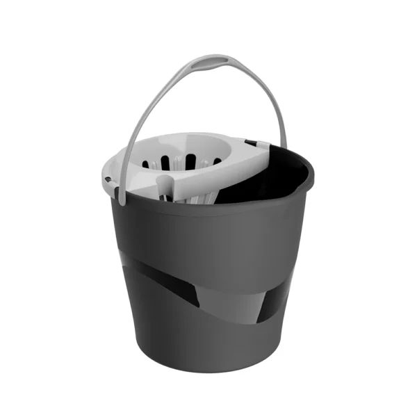 Balde RoundDrip Practiline com espremedor preto com Cinza