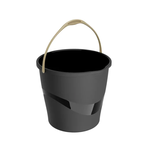 Balde RoundDrip Practiline sem espremedor preto com Latte Beige