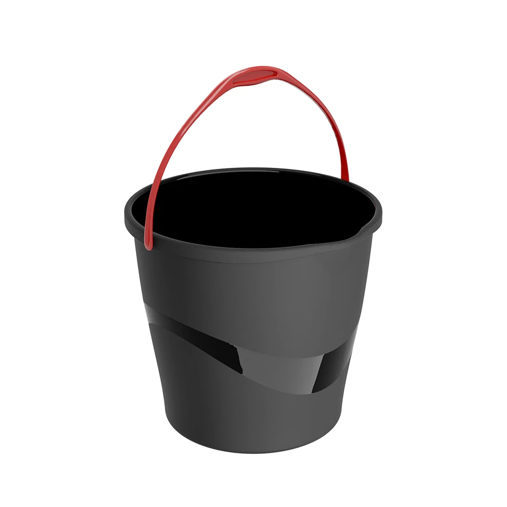 Balde RoundDrip Practiline sem espremedor preto com Vermelho