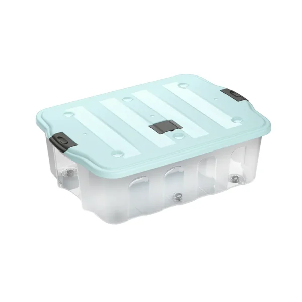 Caixa plástica transparente com tampa Practiline BigBox 78 Lt Artic Blue