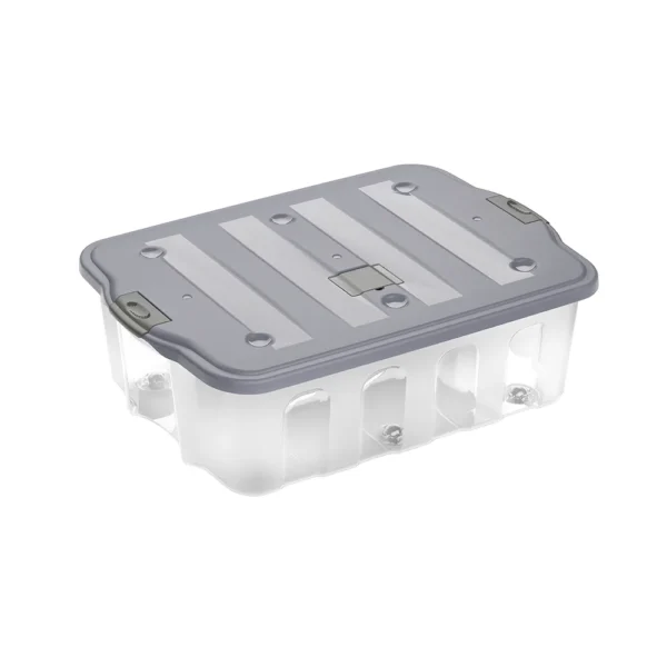 Caixa plástica transparente com tampa Practiline BigBox 78 Lt Cinza