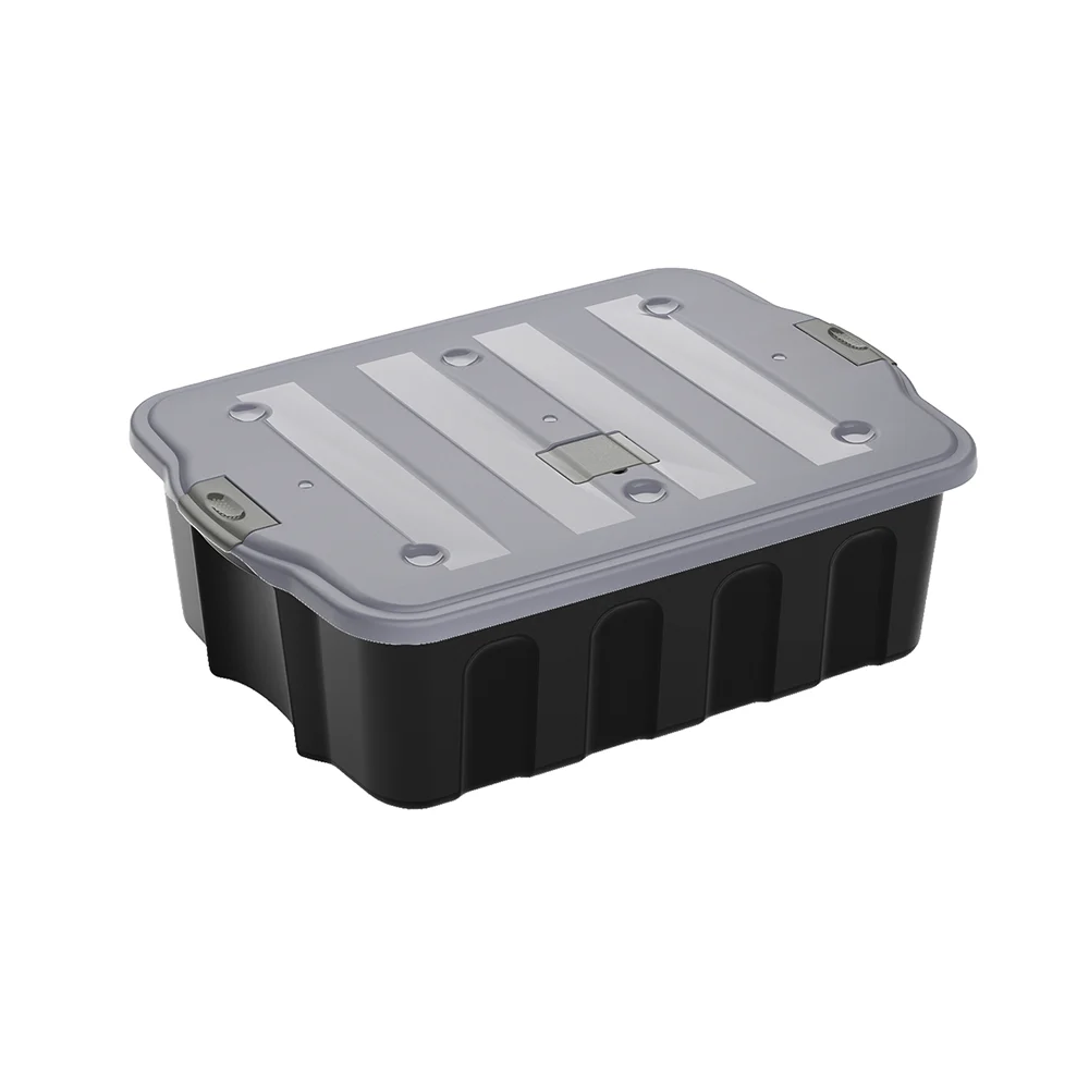 Caixa plástica preto com tampa Practiline BigBox 78 Lt Cinza